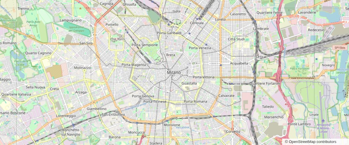 Map of Milan, Italy